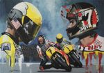 Barry Sheene and Kenny Roberts canvas art prints by Greg Tillett MotoGP