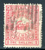 Queensland 1870 Australia 1 Shilling Rose Railroad Newspaper VFU B537