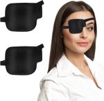 2x Soft Reusable Eye Patches – Adjustable Black Cover for Left or Right Eye 3D