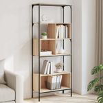 Bookcase 5-Tier Bookshelf Storage Rack Side Cabinet Engineered Wood vidaXL