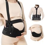 Pregnancy Belt With Shoulder Straps Lumbar Back Support Waist Band, Belly Brace