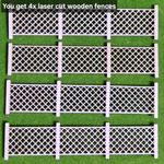 Chainlink - 4x Laser Cut Wooden Fences - Farm 1:32 1/32 Fence Fencing