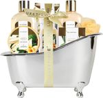 8 Piece Vanilla Bath Gift Set for Women Body Butter Bath Bomb Bubble Bath Spa Gi