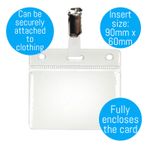 Conference Name Badge Holder PVC Wallet 60x90 & ID Card Strap Clip FREE P&P Lot