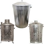 Small Large Incinerator Fire Bin Galvanised Garden Burning Rubbish Trash Paper