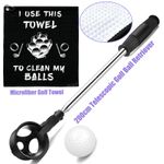 2M 6.5ft Telescopic Golf Ball Retriever + Microfiber Golf Towel Golf Accessories