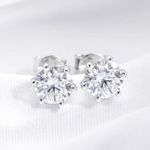 0.5ct Earrings White Gold Diamond Test Pass Lab-Created VVS1/D/Excellent