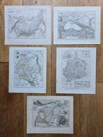 5 Antique Maps 1849-1850 RUSSIA EASTERN EUROPE Meyers Zeitung Atlas