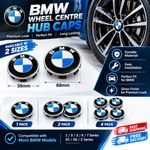Set of 4 FOR BMW Wheel Centre Caps 56mm & 68mm 1 3 5 7 Series X5 X6 M & Z Series