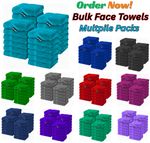 100X FACE CLOTHS TOWELS 100% EGYPTIAN COTTON SOFT FLANNELS HAND WASHCLOTH TOWELS