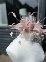 Pink Dusky Fascinator Races Wedding MOTB