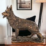 Regal German Shepherd Statue Lifelike Dog Sculpture  Majestic Canine Home Decor