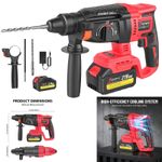 5000W ELECTRIC HAMMER DRILL SDS PLUS DEMOLITION BREAKER + CHISEL SET + Case
