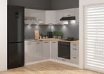 Corner Kitchen Cabinet Set Complete DIY Fitted 11 Units Light Grey Gloss Junona