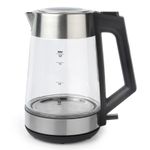 Salter Colour Changing Glass Kettle – 1.7L, Transparent, LED Lights Blue to Red