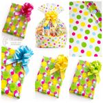 ShredAstic®  Easter Coloured Dot cellophane wrap/bow hampers baskets 1-20m