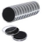 10 x Coin Storage Protective Clear 30mm Capsule + Black Adjustable Foam Insert