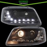 VW Transporter T5 Van 2003-2010 Projector LED DRL Devil R8 Look Headlights Black