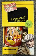Only Fools and Horses Mug & Socks Gift Set, "Lovely Jubbly" Socks, Mug unused