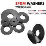 Black EPDM Rubber Flat Washers Seal Gaskets Round Rings 4mm-1020mm Various Sizes
