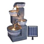 Solar Garden Water Feature Fountain Decoration 4 Tier Bowl LED Outdoor Indoor