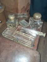 Ink Well Vintage Desk Set Crystal Decor