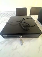 APG Lockable POS Cash Drawer Wired with Keys Cable Coin & Note Tray Black