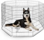 Dog Metal Playpen 48 Inch, FurDreams 8 Panel Pet Pen, Safe & Secure for Pets