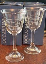 A Pair of Wine glasses "Thank You Bridesmaid" Wedding Gifts