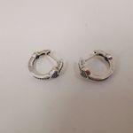 silver heart with diamond stud earrings pandora 925 Sterling