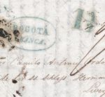 COLOMBIA Transatlantic Cover *BOGOTA/FRANCA* Blue Oval 1850 Liverpool SHIP WX56