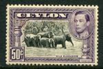Ceylon 1938-48 50c perf 13x13½ SG 394 hinged mint (cat. £450 as u/m) faults