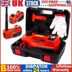Electric Car Jack 5 Ton 12V Hydraulic Lift Kit with Tire Inflator Pump & LED UK