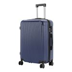 Lockable 24-inch Blue Rolling Luggage Suitcases on 4 Wheels