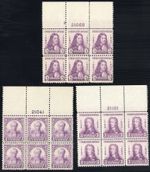 US Stamps # 724-6 MNH XF/S Fresh Plate Block Of 6