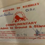 Vintage Wembley football Ticket Signed 1975 25th February