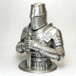 Medieval Armoured Knight Bust & Sword Resin Home Desk Figurine Sculpture Gift UK