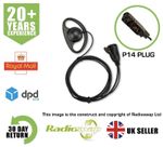 D-SHAPE EARPIECE WITH MIC & PTT FITS MOTOROLA DP2400 DP2600 DP3441 TWO WAY RADIO