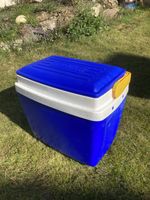 Vintage Large Blue and Yellow Thermos Cooler Box