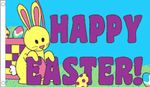 HAPPY EASTER FLAG 5' x 3' Easter Sunday Bunny Rabbit Egg Hunt Spring Time Flags