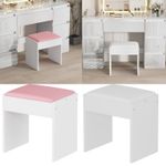 Modern Dressing Table Stool Makeup Chair Piano Stool Girls Bedroom White/Pink UK