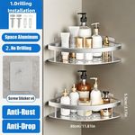 2-4x Organiser Storage Rack Corner Shower Caddy Self Adhesive Bathroom Shelf UK