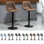 Breakfast Bar Stools Set of 2 Leathaire Bar Chairs with Swivel Seat
