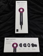 Supersonic Hair Dryer Purple/Black with Styling Attachments 3 Speed