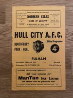 Hull City v Fulham Rare League Cup Programme 17 October 1962 My Ref PH9