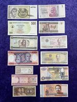 Job Lot Of 13 Banknotes Foreign Currency Of The World UNC Uncirculated