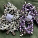 Job Lot Wholesale X 20 Sea life Charm Pearl Bead Bracelet, Jangly, Purple White