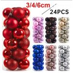 24Pcs 6cm New Christmas Tree Ball, Holiday Party Home Bauble Home Party Hanging