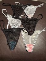 6 Pack  3  White 3 Black Women’s g string Uk Based New Size 10