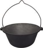 KAWMET Cast Iron Cauldron Black Round Camping Pot with Bail Handle